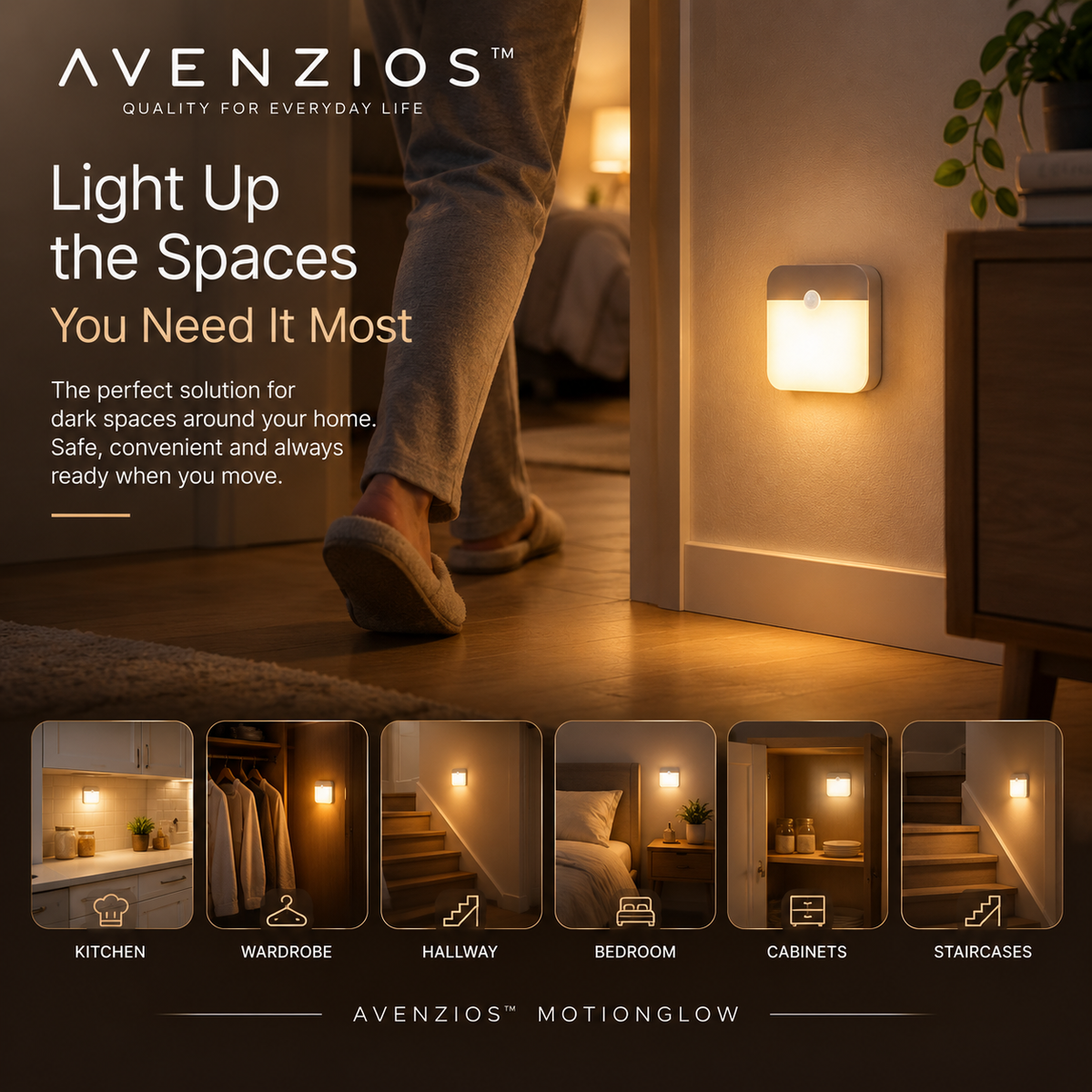 Avenzios™ MotionGlow Rechargeable LED Light