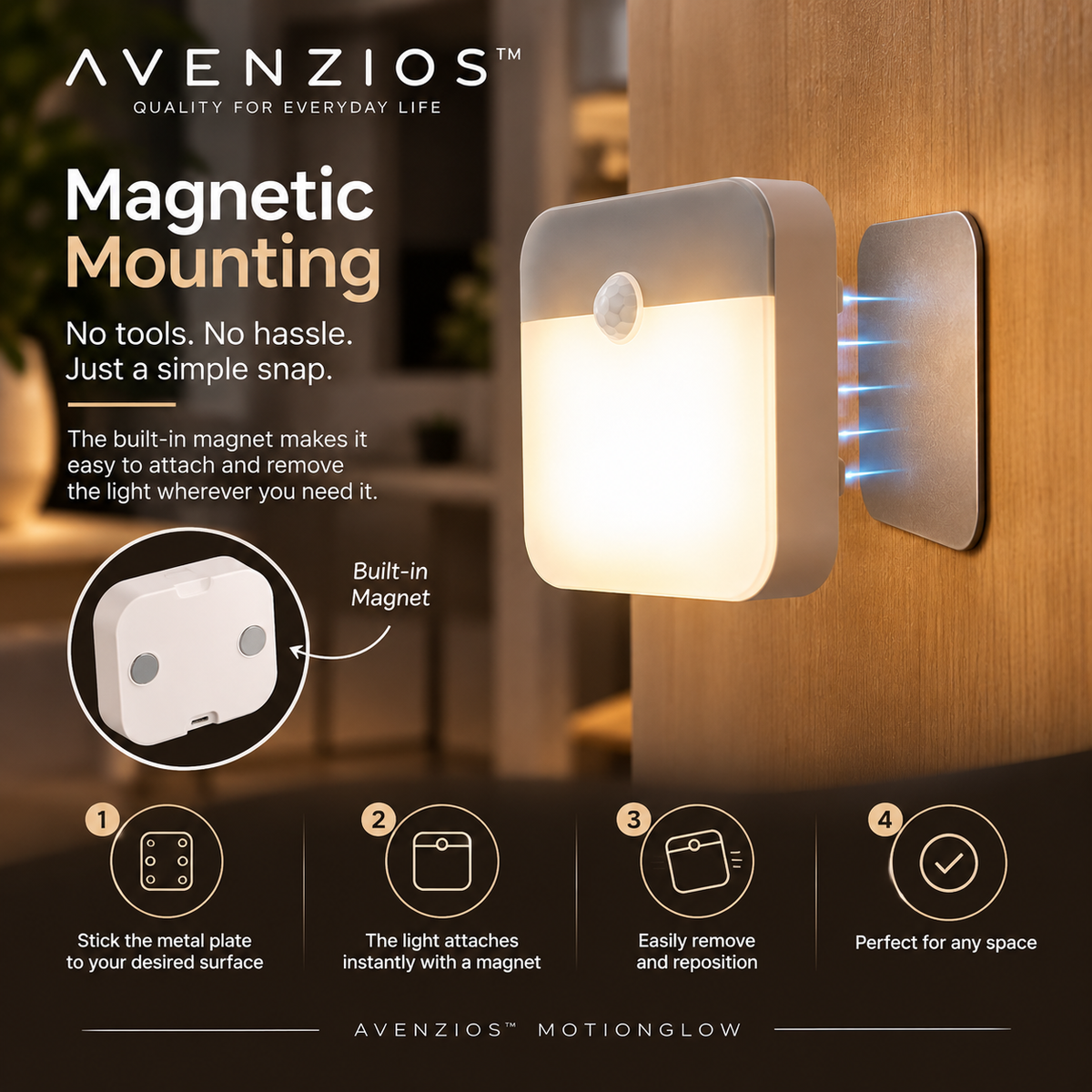 Avenzios™ MotionGlow Rechargeable LED Light