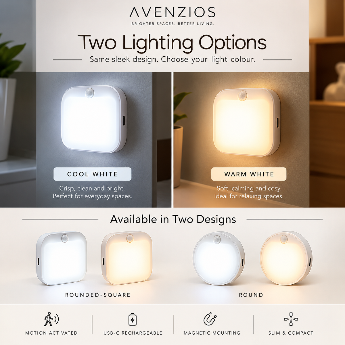 Avenzios™ MotionGlow Rechargeable LED Light